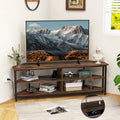 Corner TV Stand for TVs up to 65" with AC Outlets and Storage Shelves M398