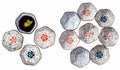 Hand-Painted Floral Ceramic Pinch Bowl Set, 12-Piece Mini Condiment Dishes V147