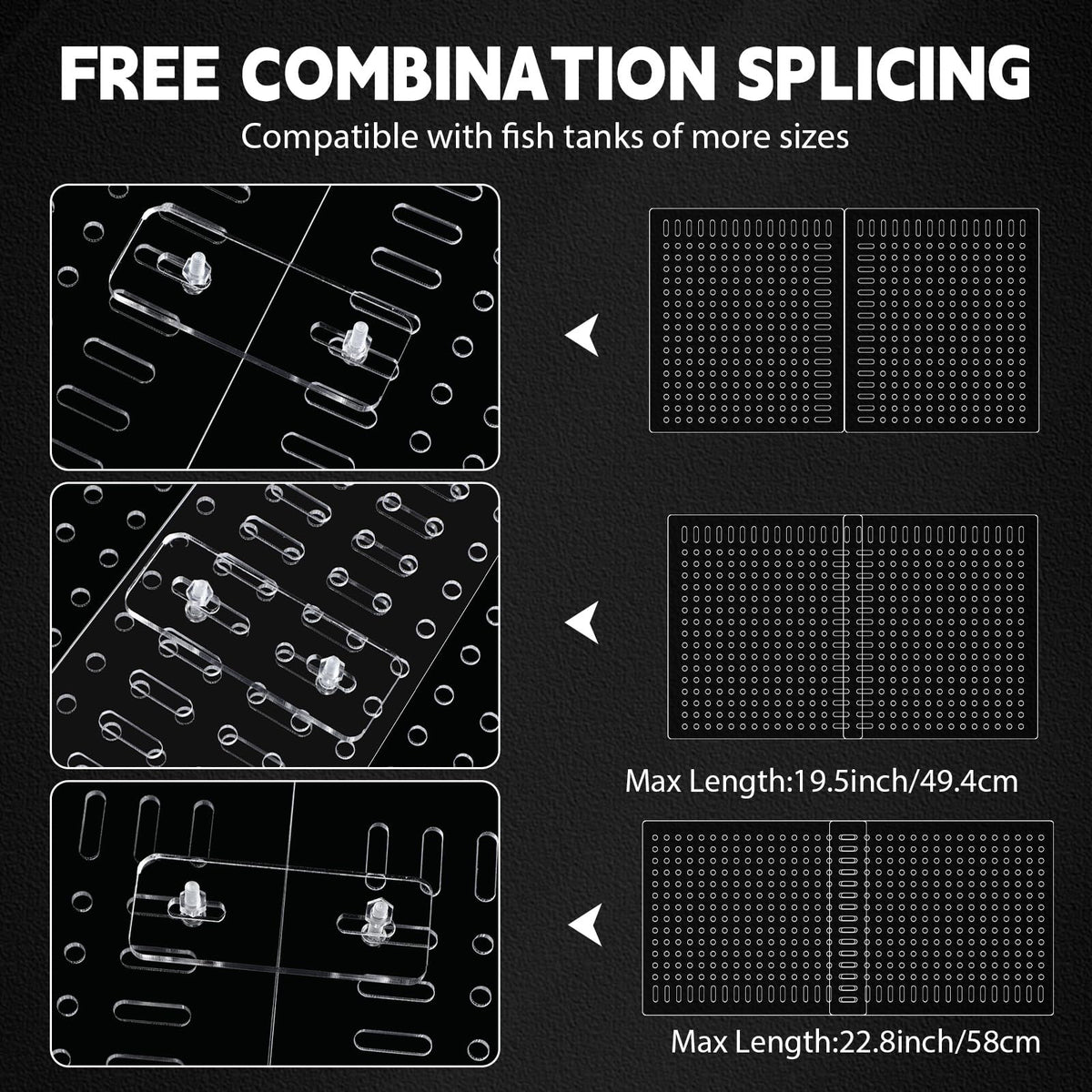 4 Set Acrylic Aquarium Divider Fish Tank Panels R280
