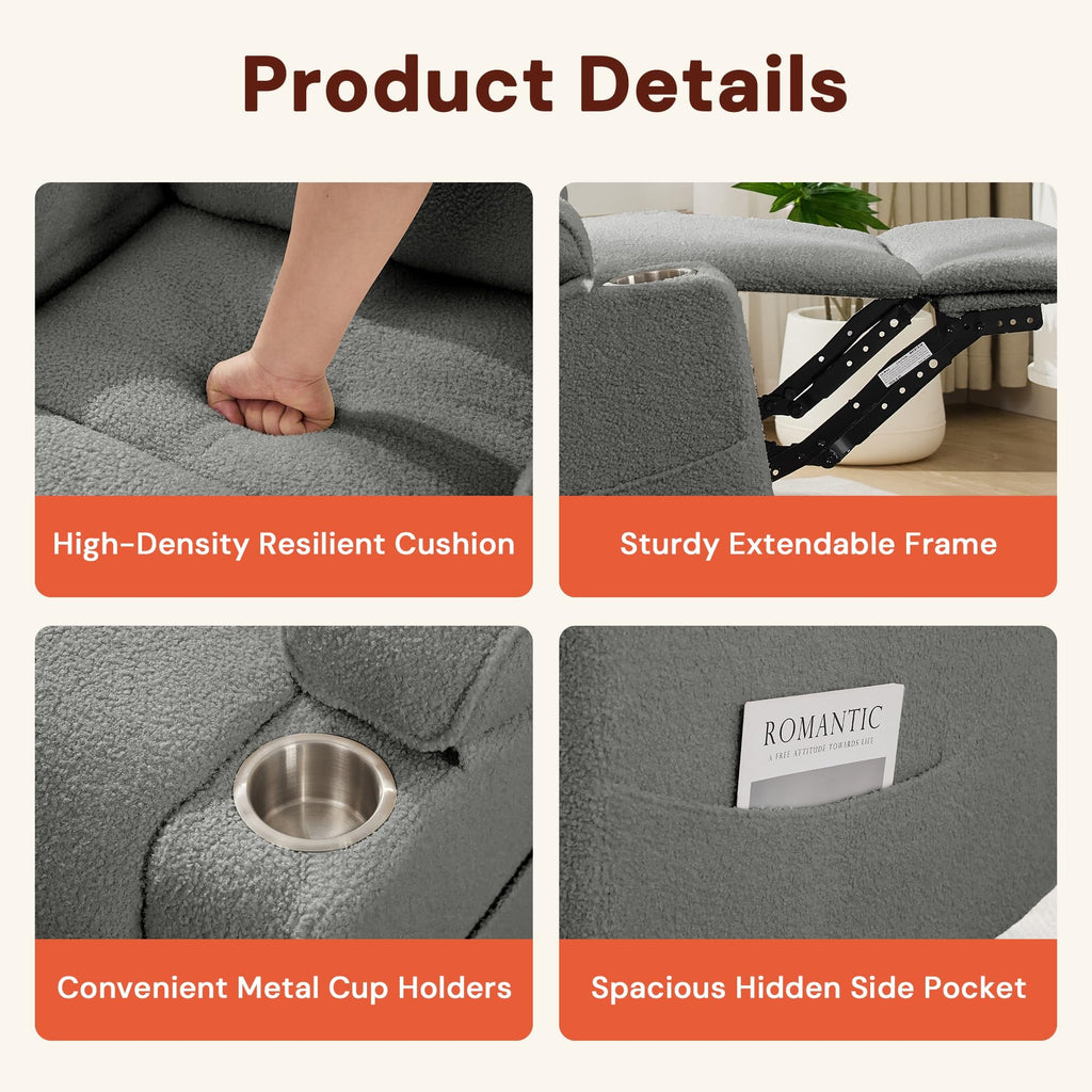 360° Swivel Rocker Recliner Chair with Cup Holders D987