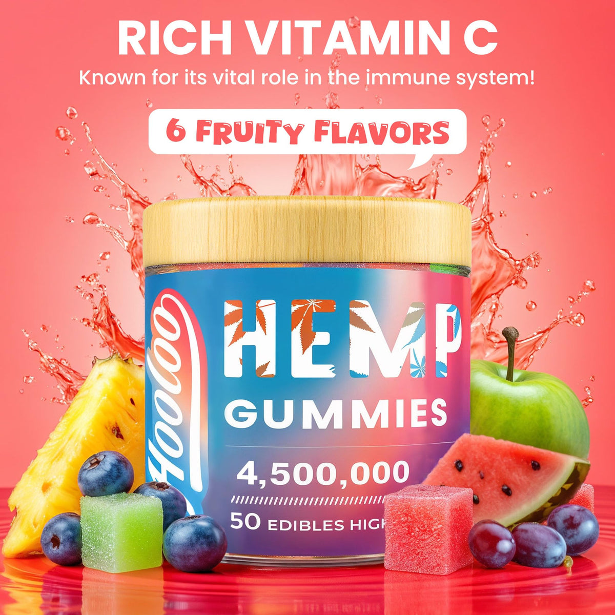 Hemp Gummies 6 Fruity Flavors B845950