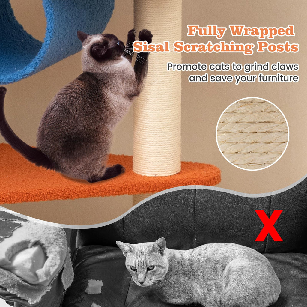 70 inch Multi-Level Cat Tree Tower with Scratching Posts I120946