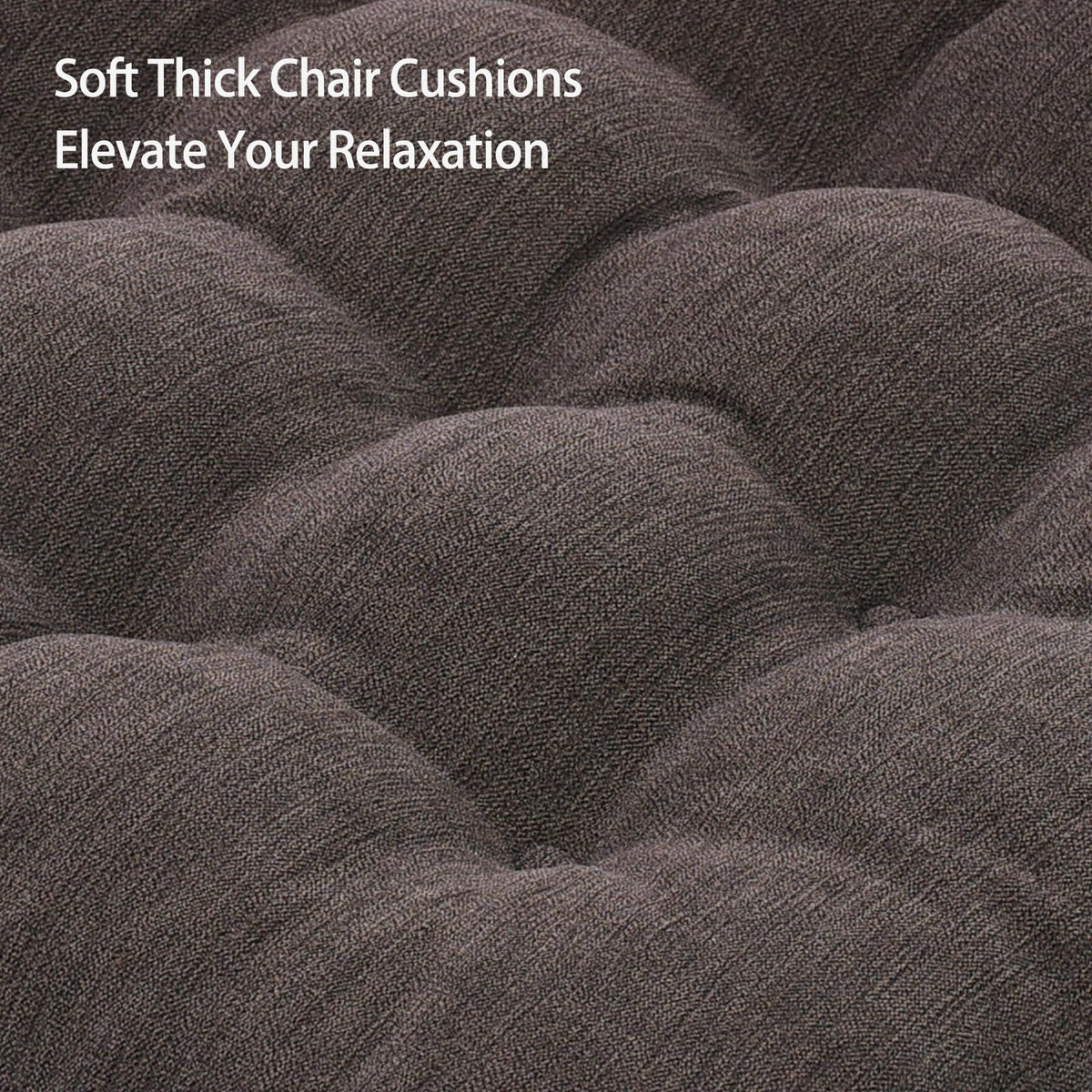 20x20x5 Inch Thick Tufted Dual Layer Chair Cushion Taupe 1P V99244