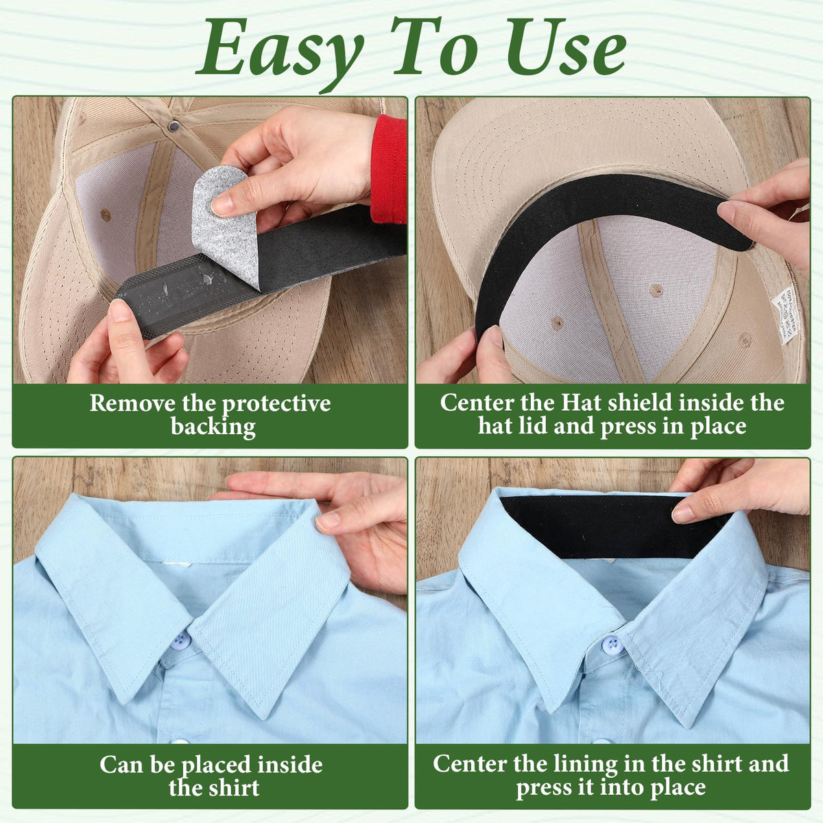 30 Pcs Disposable Hat Sweat Liner Sweatband Inserts X20340