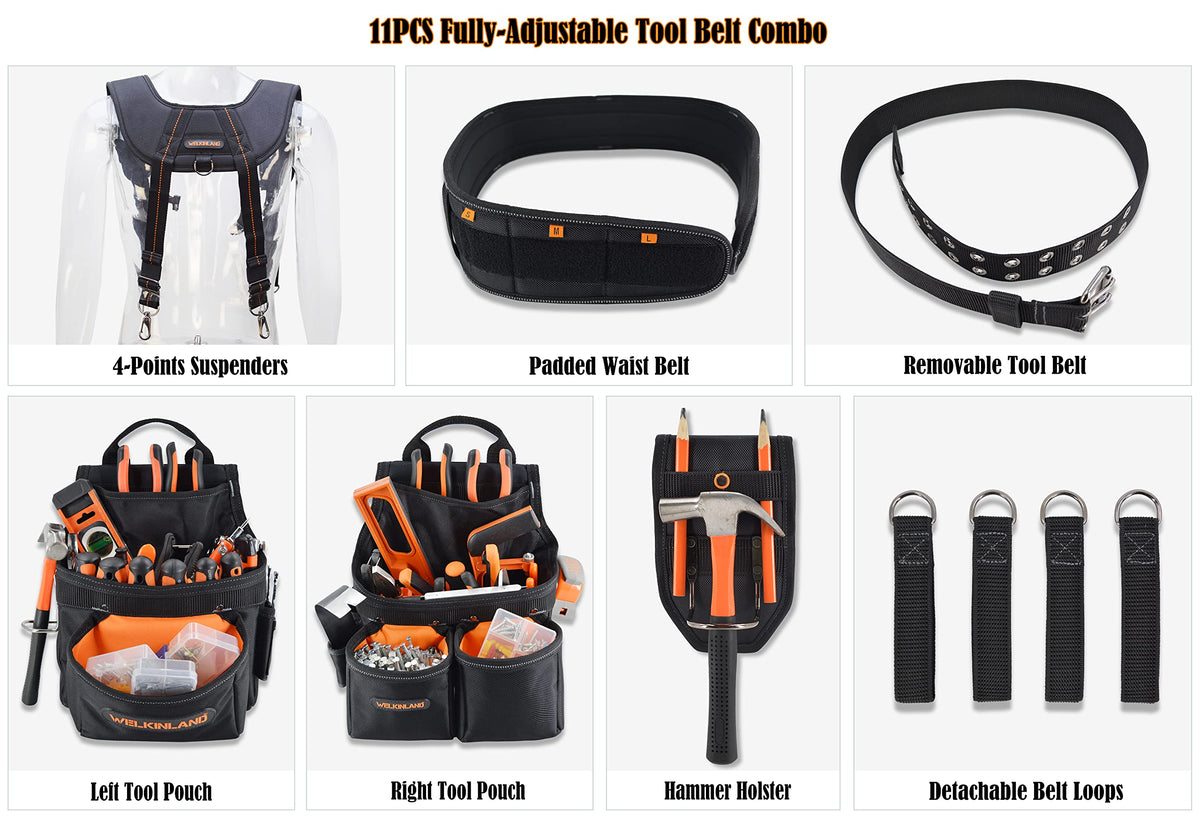 39 Pockets Tool Belts with Suspenders Q7799