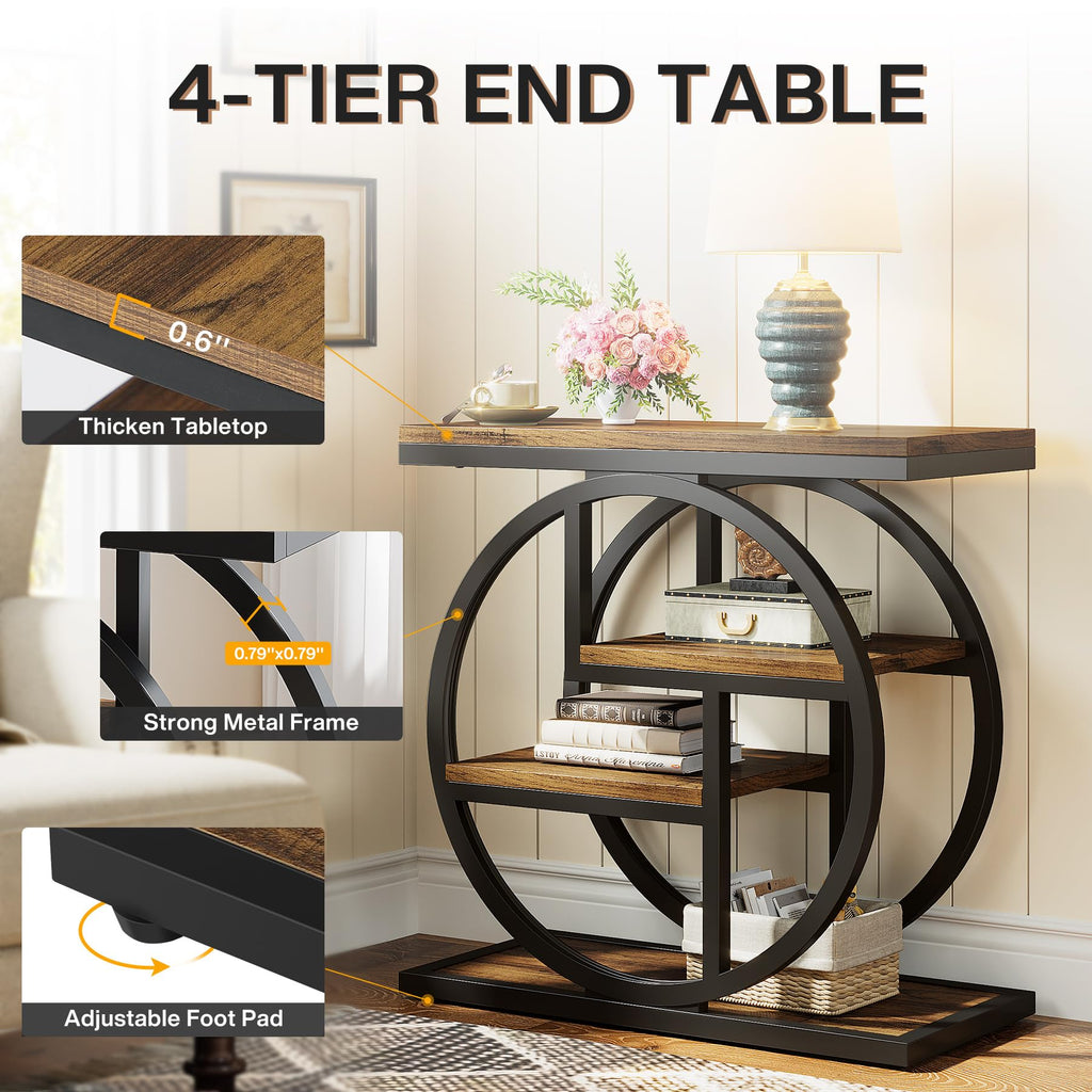 4-Tier Narrow Side Table with Storage Shelves M2300