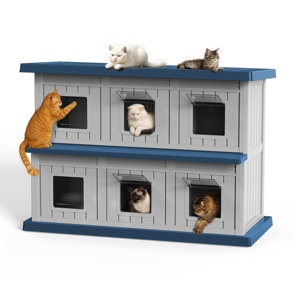 Resin Double-Decker Outdoor Cat House T535