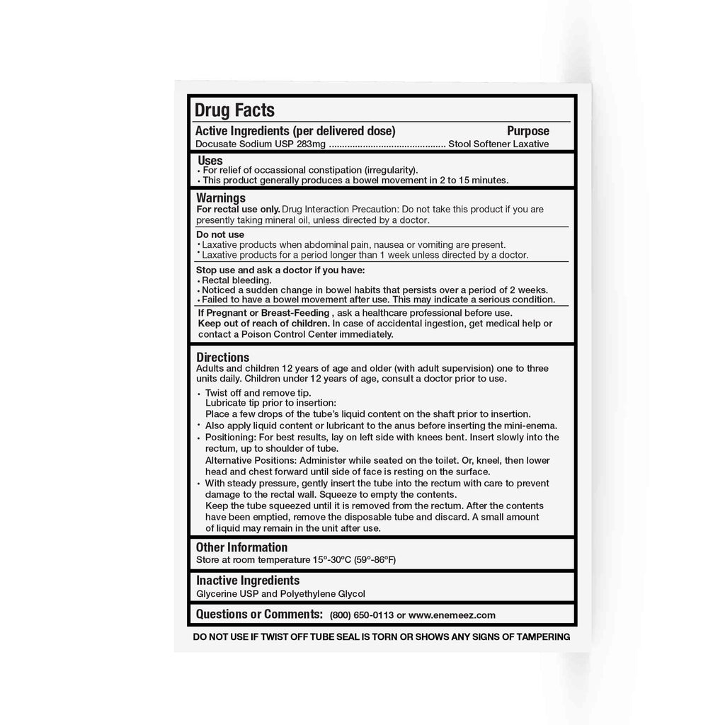 Docusate Sodium Mini Enema 283mg 30 Count Q87551