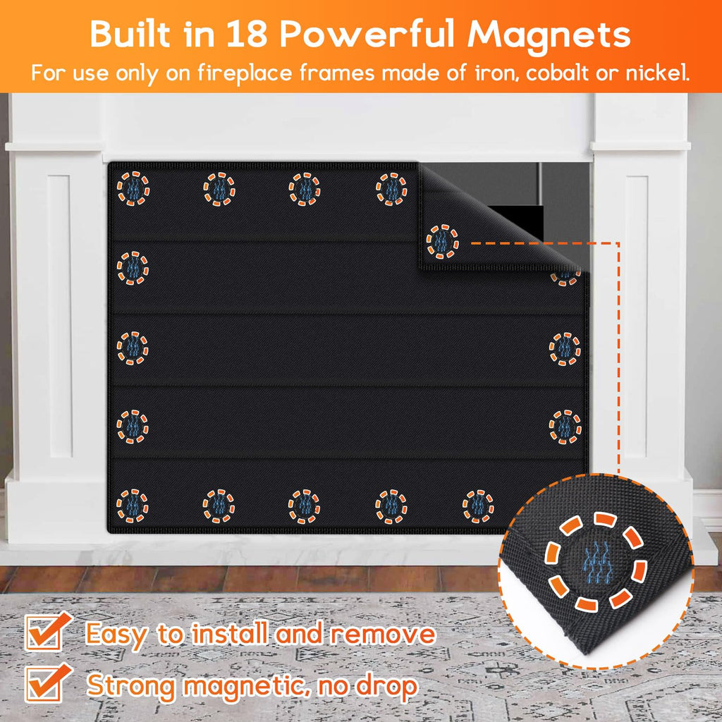 Magnetic Fireplace Cover Oxford Indoor Draft Stopper R954340