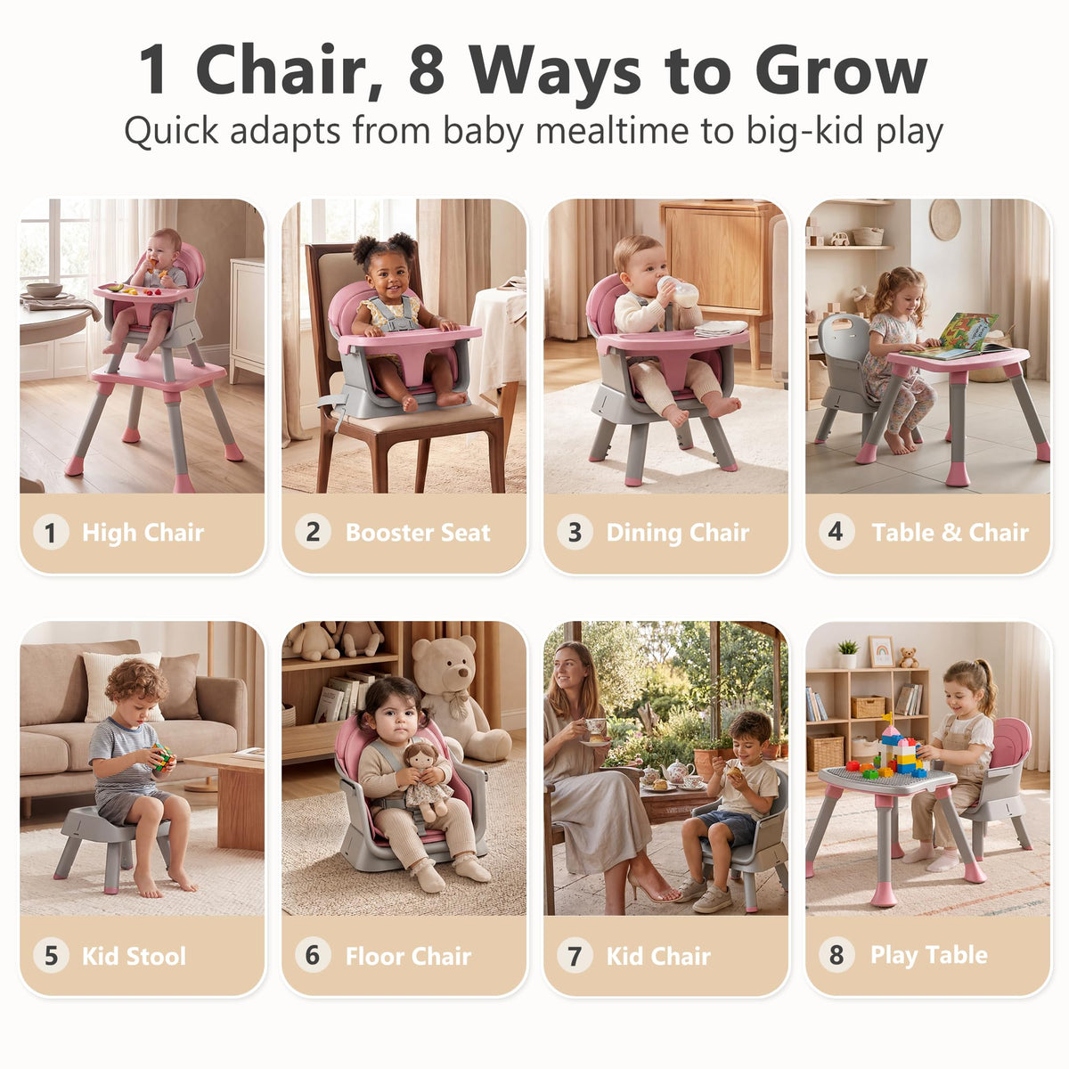 8 in 1 Baby High Chair Q335
