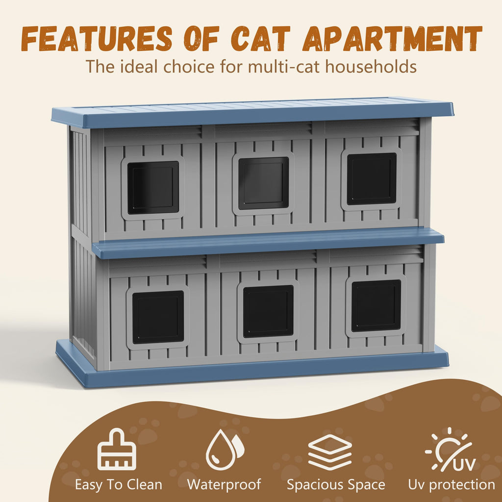 Resin Double-Decker Outdoor Cat House T535