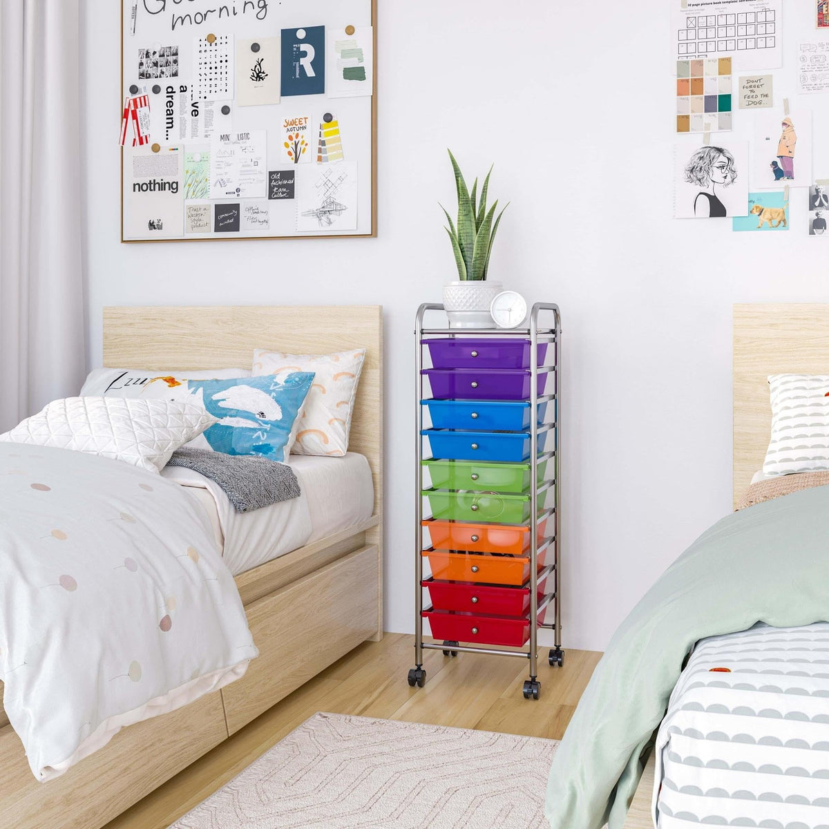 10 Drawer Rolling Storage Cart with Wheels K536