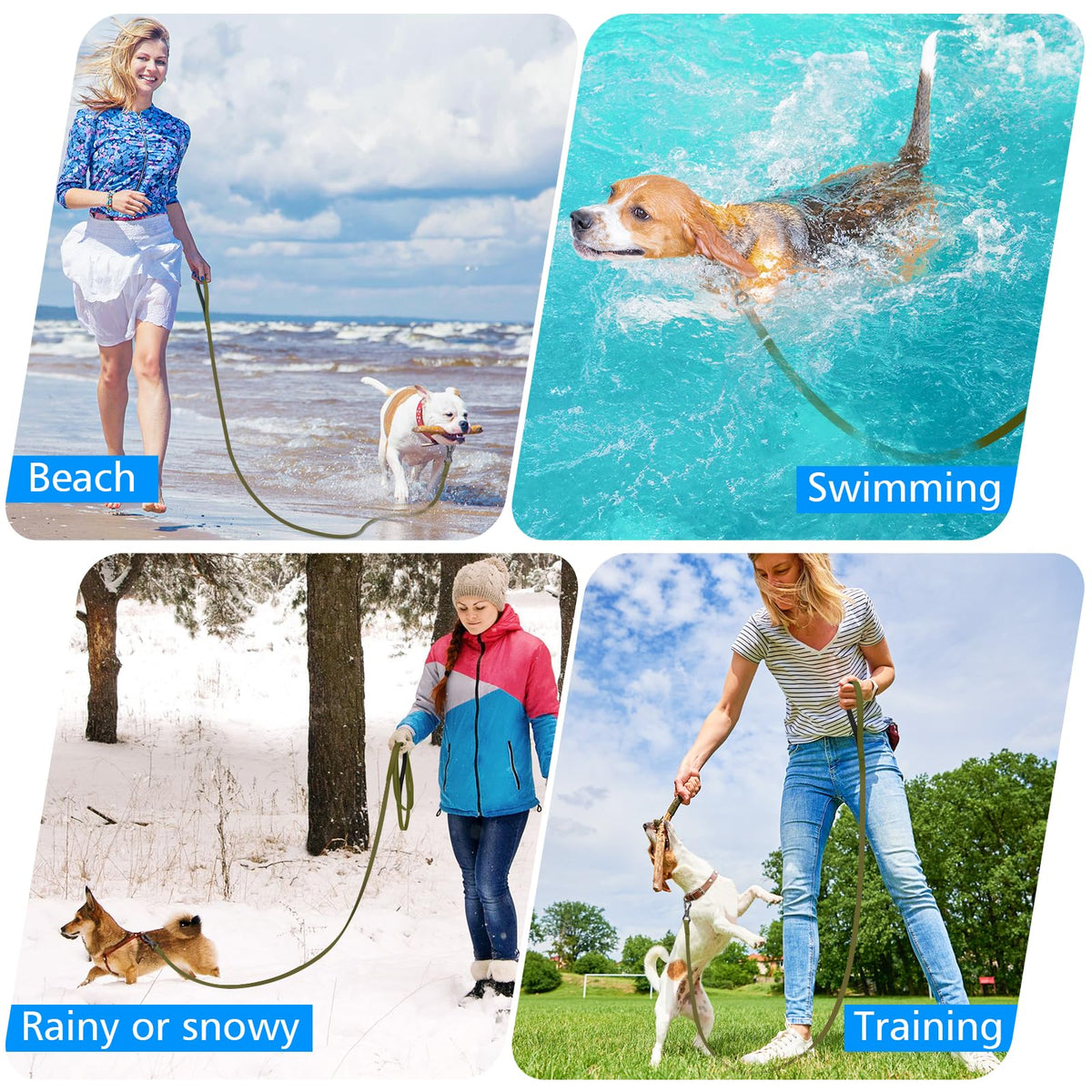 Waterproof 30FT Dog Training Long Leash with Padded Handle O738151