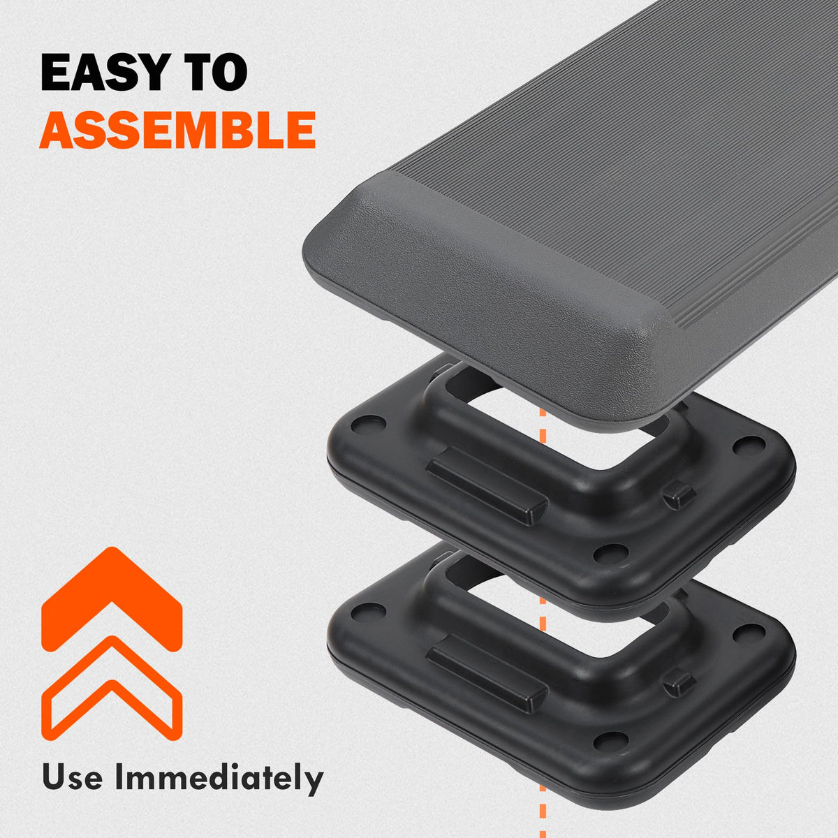Adjustable Aerobics Platform with 4 Risers Black/Gray L4586