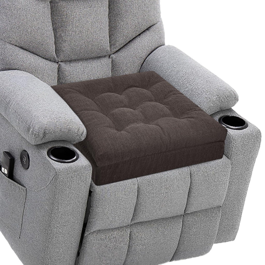 20x20x5 Inch Thick Tufted Dual Layer Chair Cushion Taupe 1P V99244