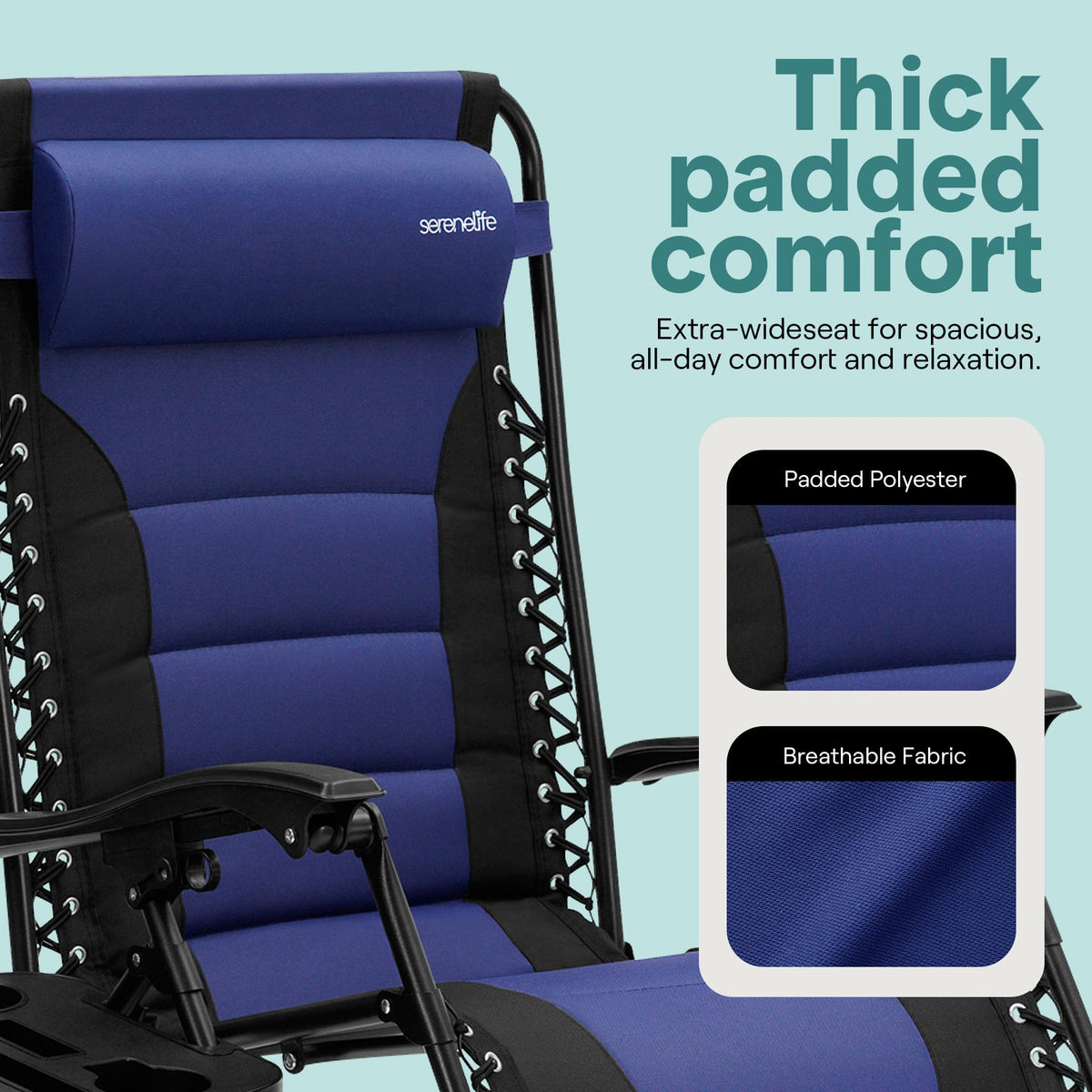 Foldable Adjustable Zero Gravity Lounge Chair with Cup Holder and Side Table S596