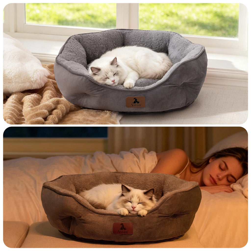 Small Dog Cat Pet Bed Machine Washable Grey 20 inches Z710