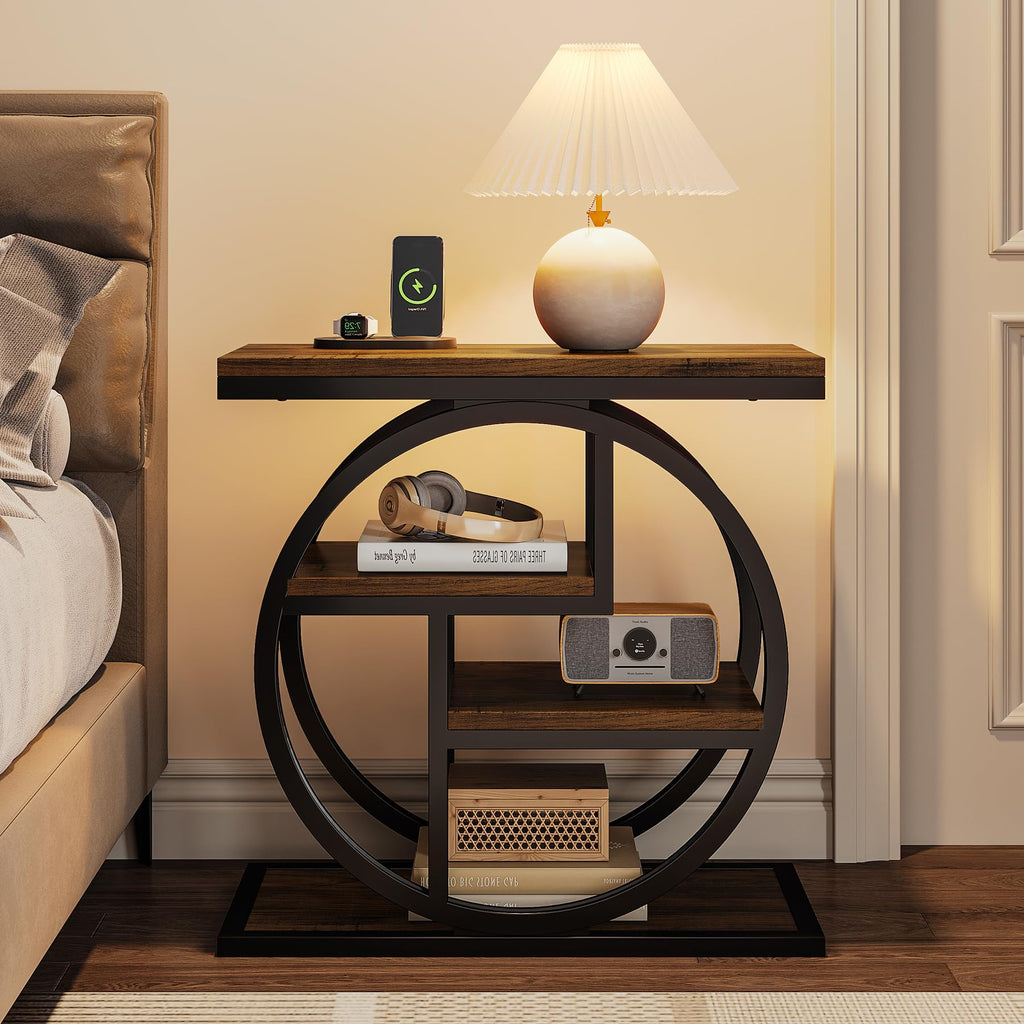 4-Tier Narrow Side Table with Storage Shelves M2300