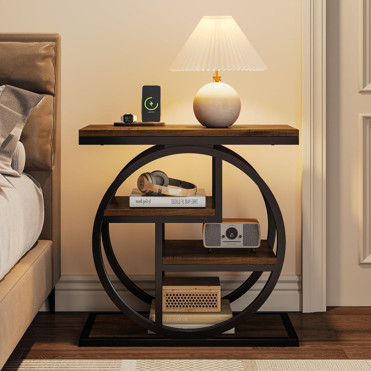 4-Tier Narrow Side Table with Storage Shelves M2300