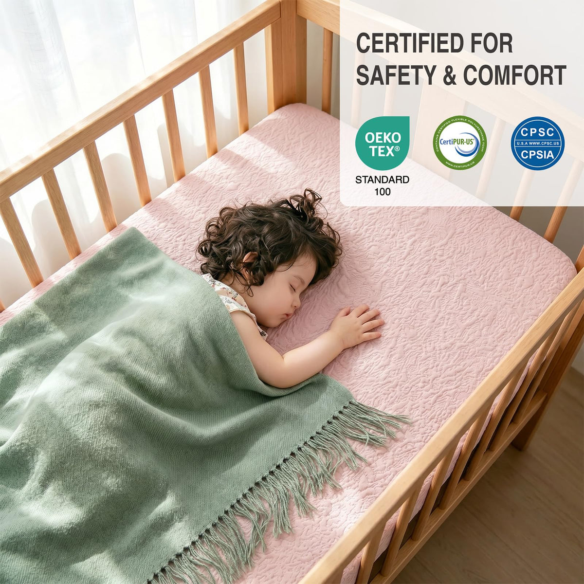Dual Sided Gel Memory Foam Crib and Toddler Mattress P7257