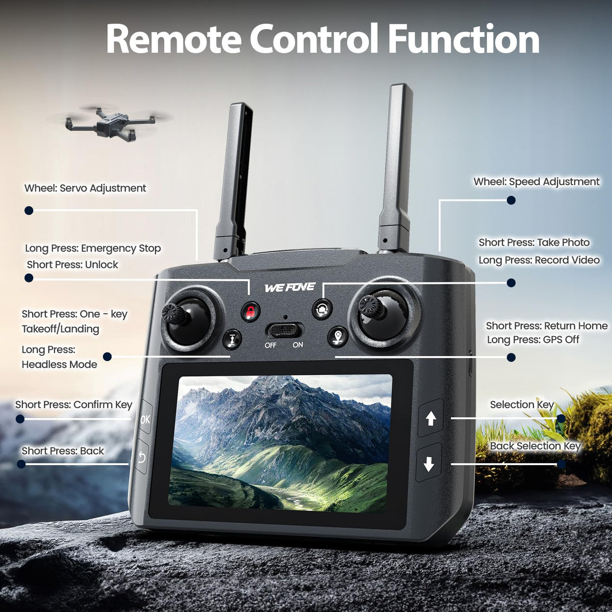 4K Foldable GPS Drone with 4.5" Screen Under 249g Black M43104
