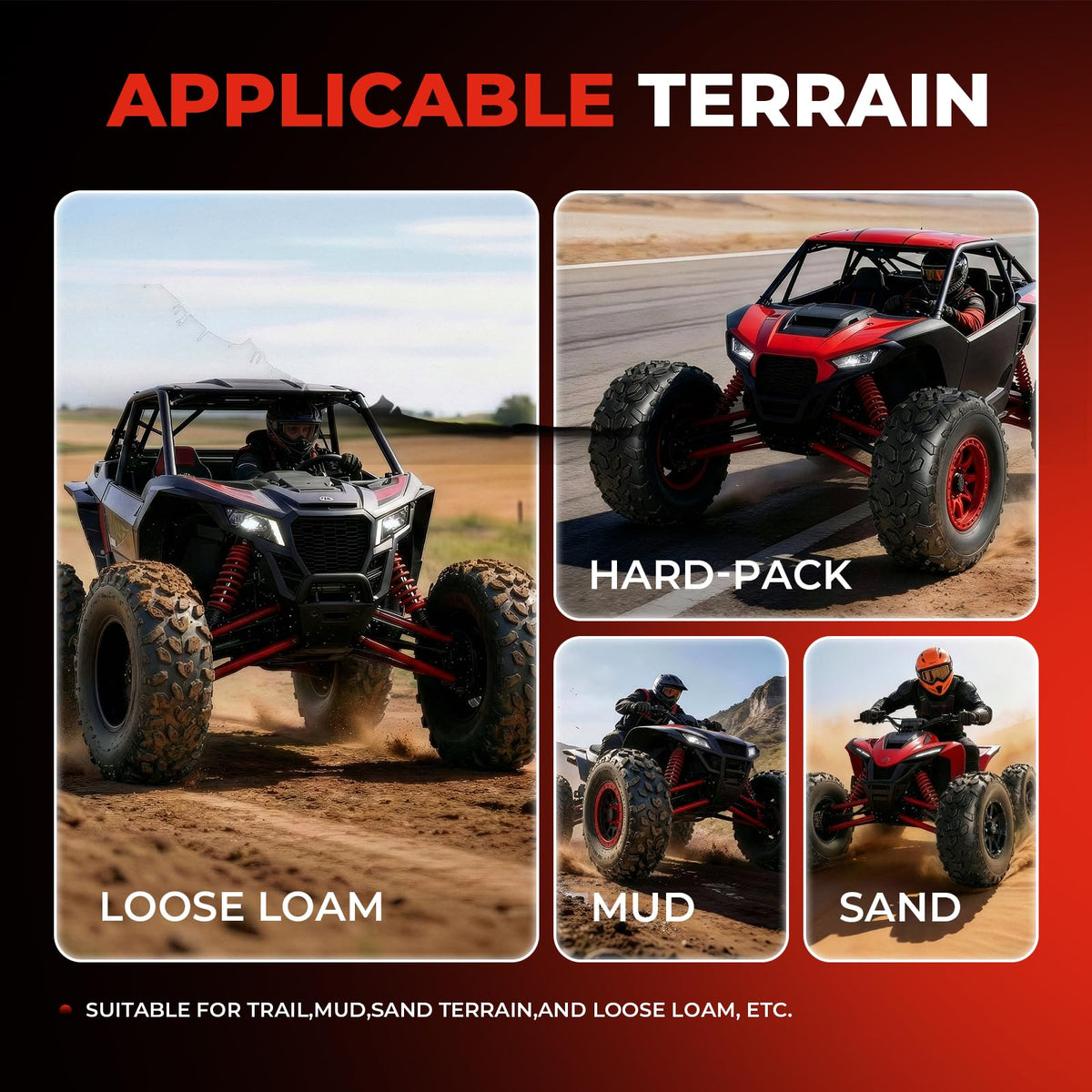19x7-8 UTV ATV Tires Set of 4 E4337