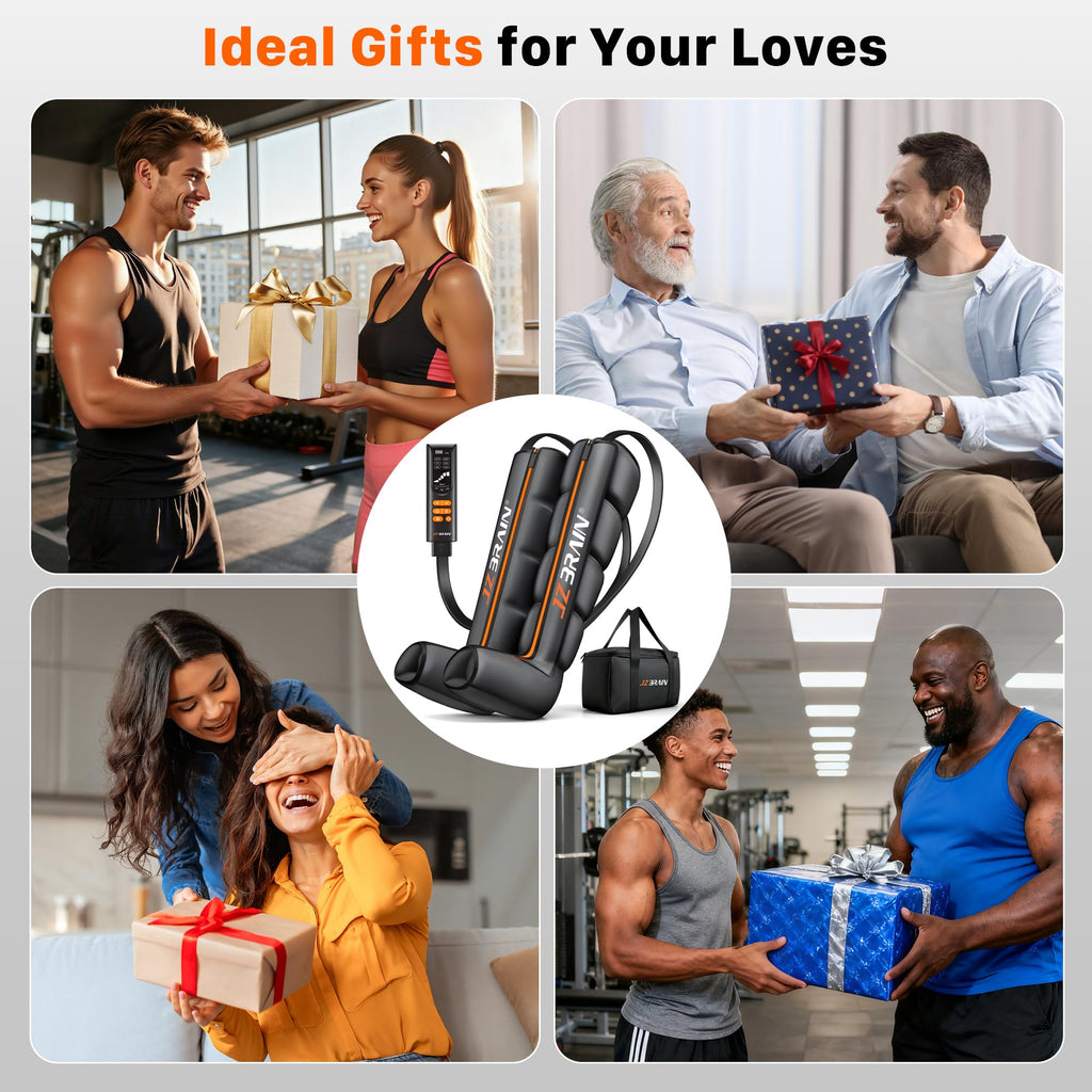 Air Compression Boots Leg Massager with Heat, 6 Modes & 11 Intensities (Large) S673723