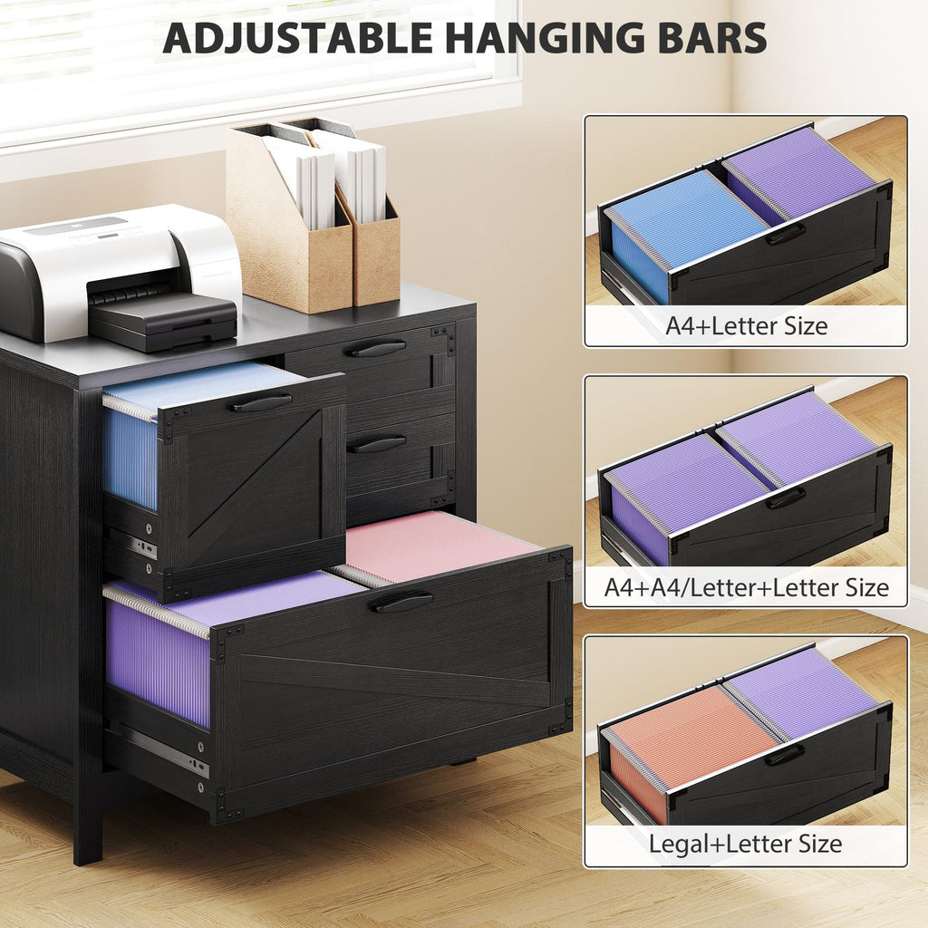 Black 4 Drawer File Cabinet G60654