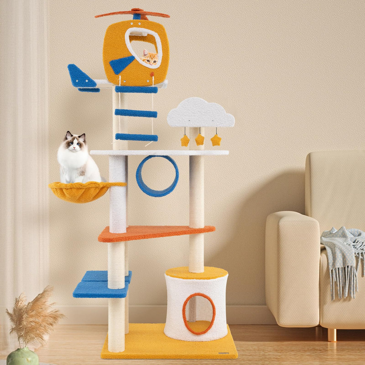 70 inch Multi-Level Cat Tree Tower with Scratching Posts I120946