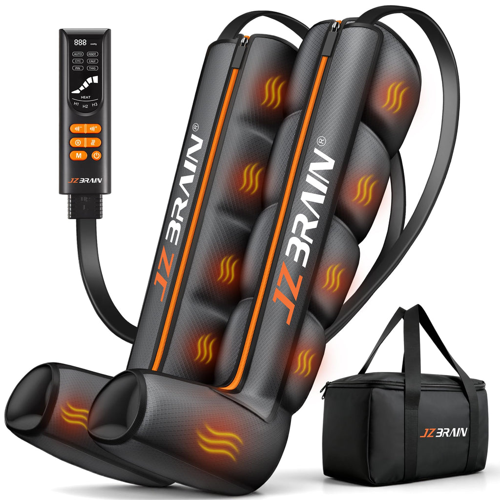 Air Compression Boots Leg Massager with Heat, 6 Modes & 11 Intensities (Large) S673723