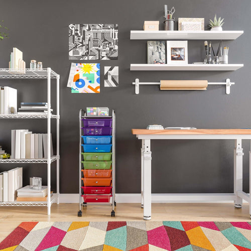 10 Drawer Rolling Storage Cart with Wheels K536