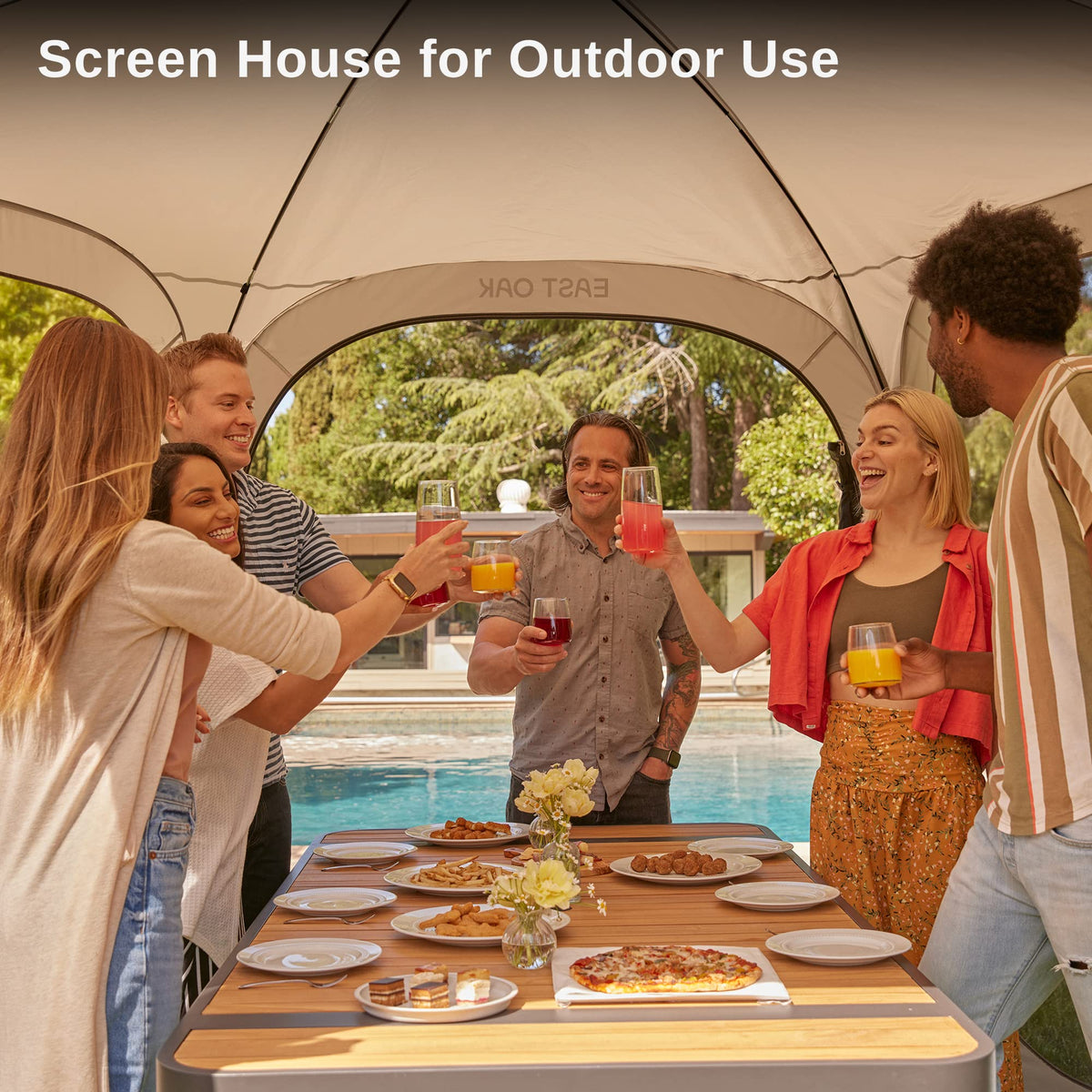 Pop-Up Screen House Tent 12 x 12 FT with Carry Bag G841