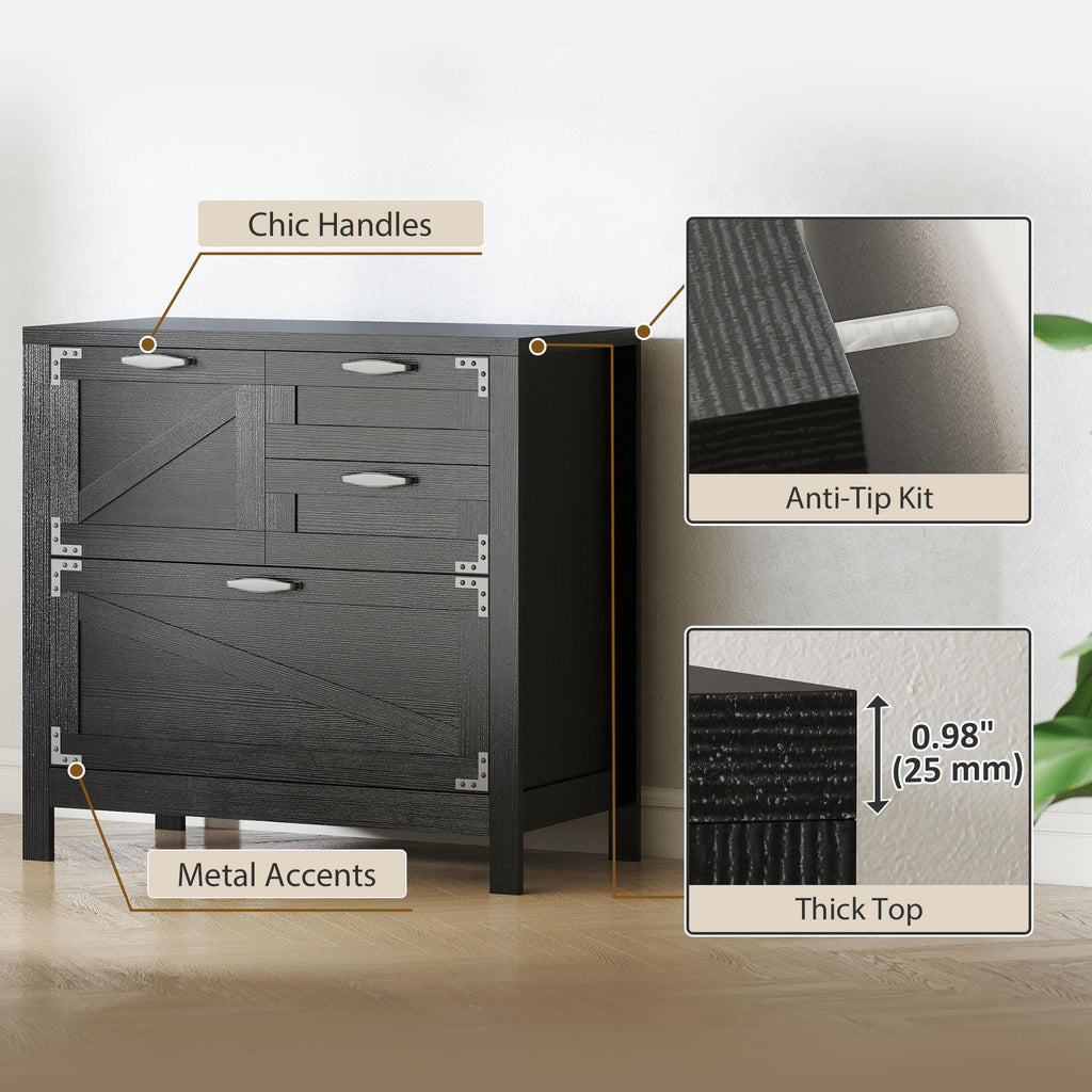 Black 4 Drawer File Cabinet G60654