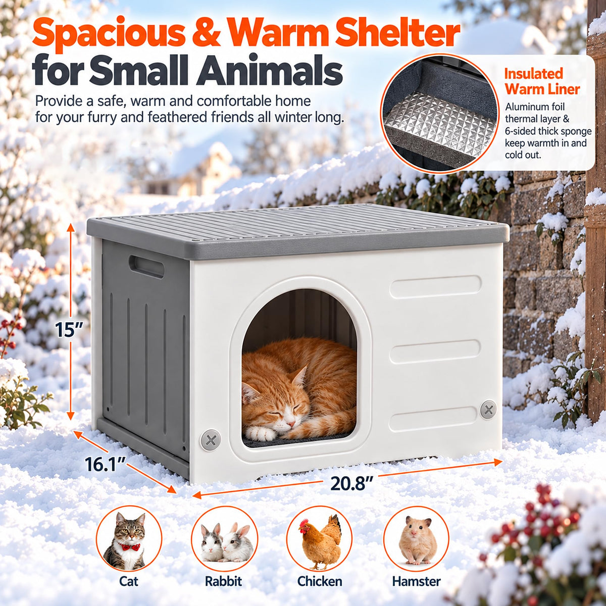 HDPE Cat House with Liner I836