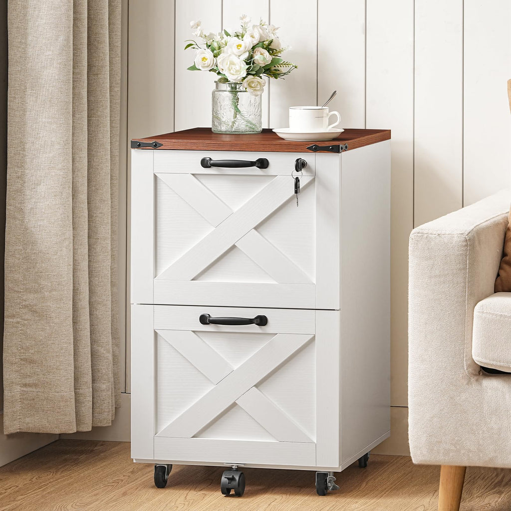 2 Drawer Locking Wood File Cabinet N395