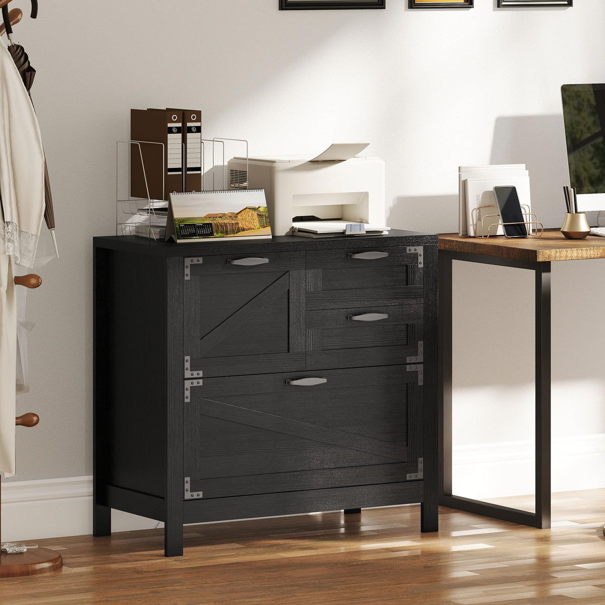 Black 4 Drawer File Cabinet G60654