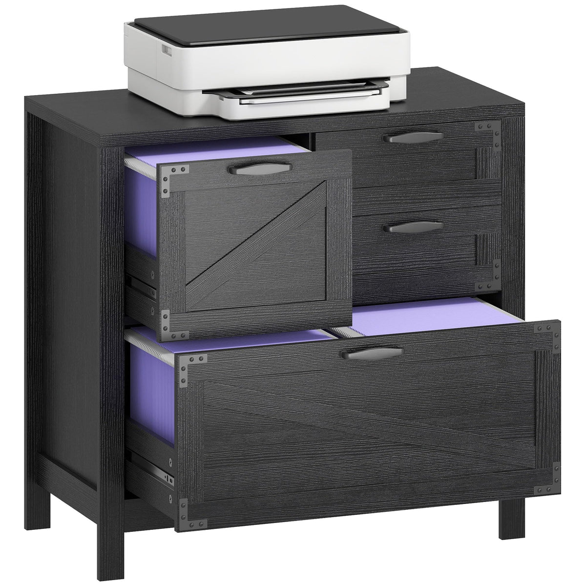 Black 4 Drawer File Cabinet G60654