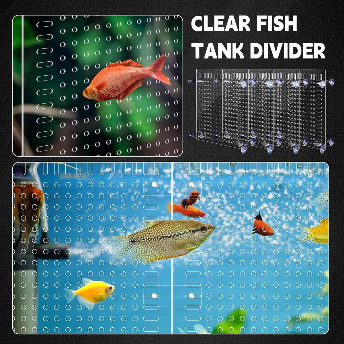 4 Set Acrylic Aquarium Divider Fish Tank Panels R280