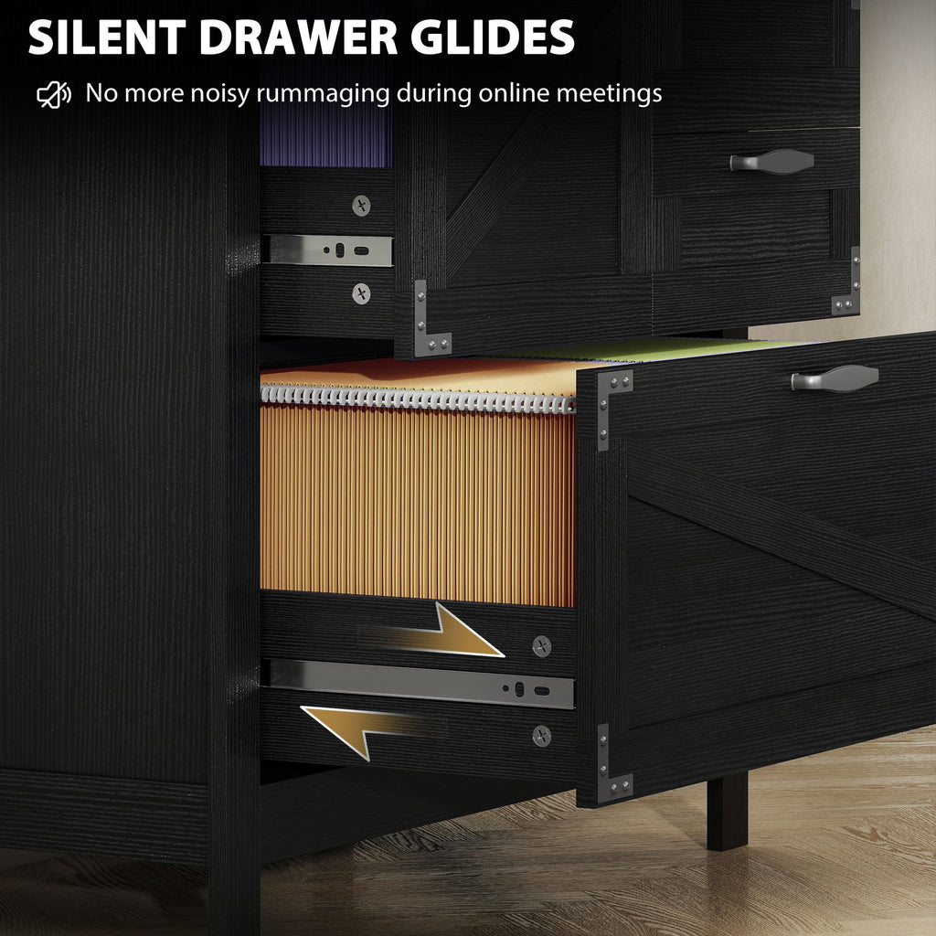 Black 4 Drawer File Cabinet G60654