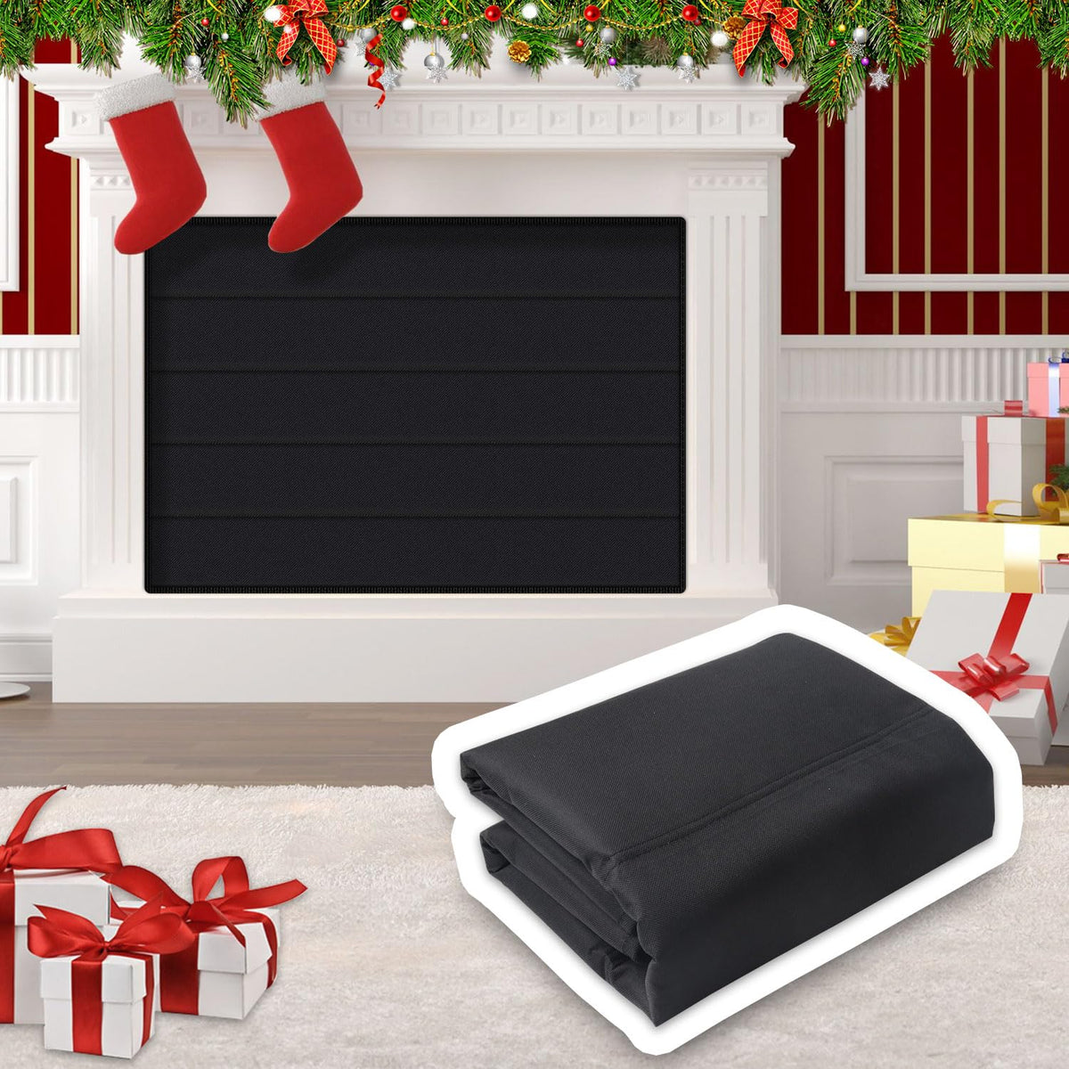Magnetic Fireplace Cover Oxford Indoor Draft Stopper R954340