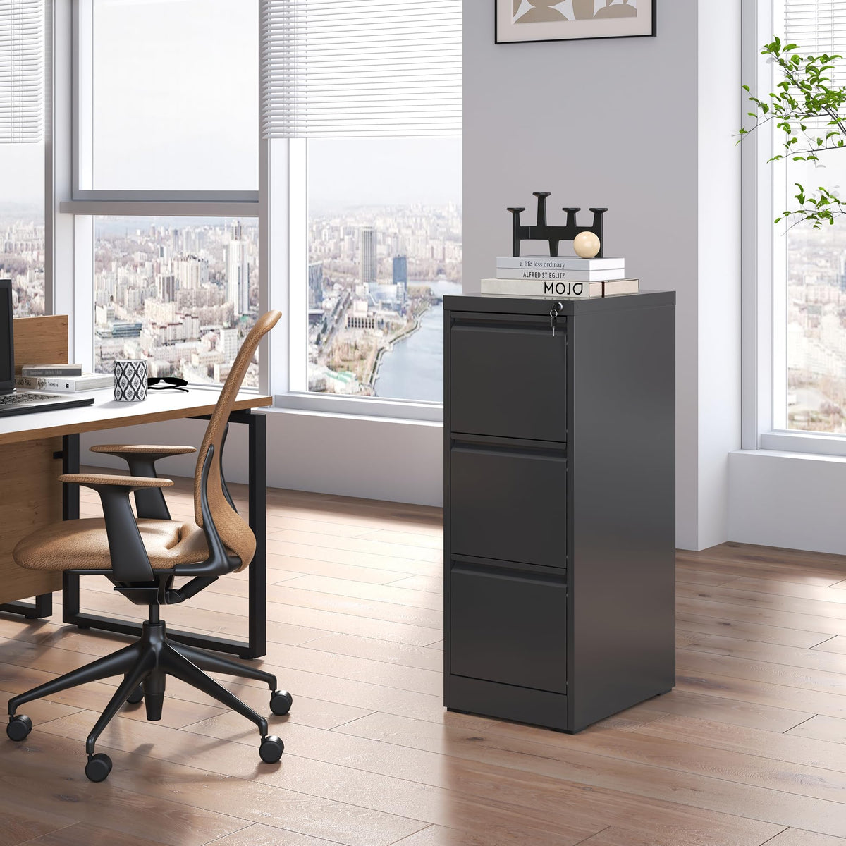 3 Drawer Metal File Cabinet with Lock V2604