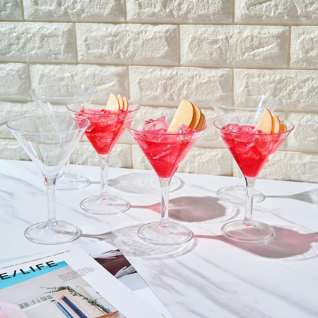 Clear Shatterproof 10oz Martini Glasses Set of 6 N9263