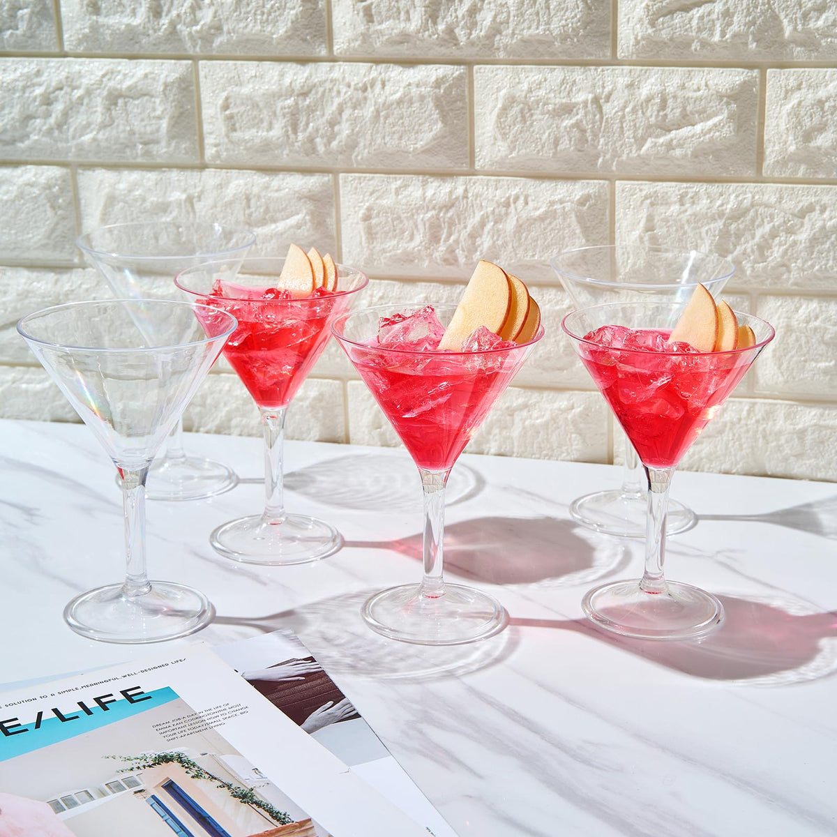 Clear Shatterproof 10oz Martini Glasses Set of 6 N9263