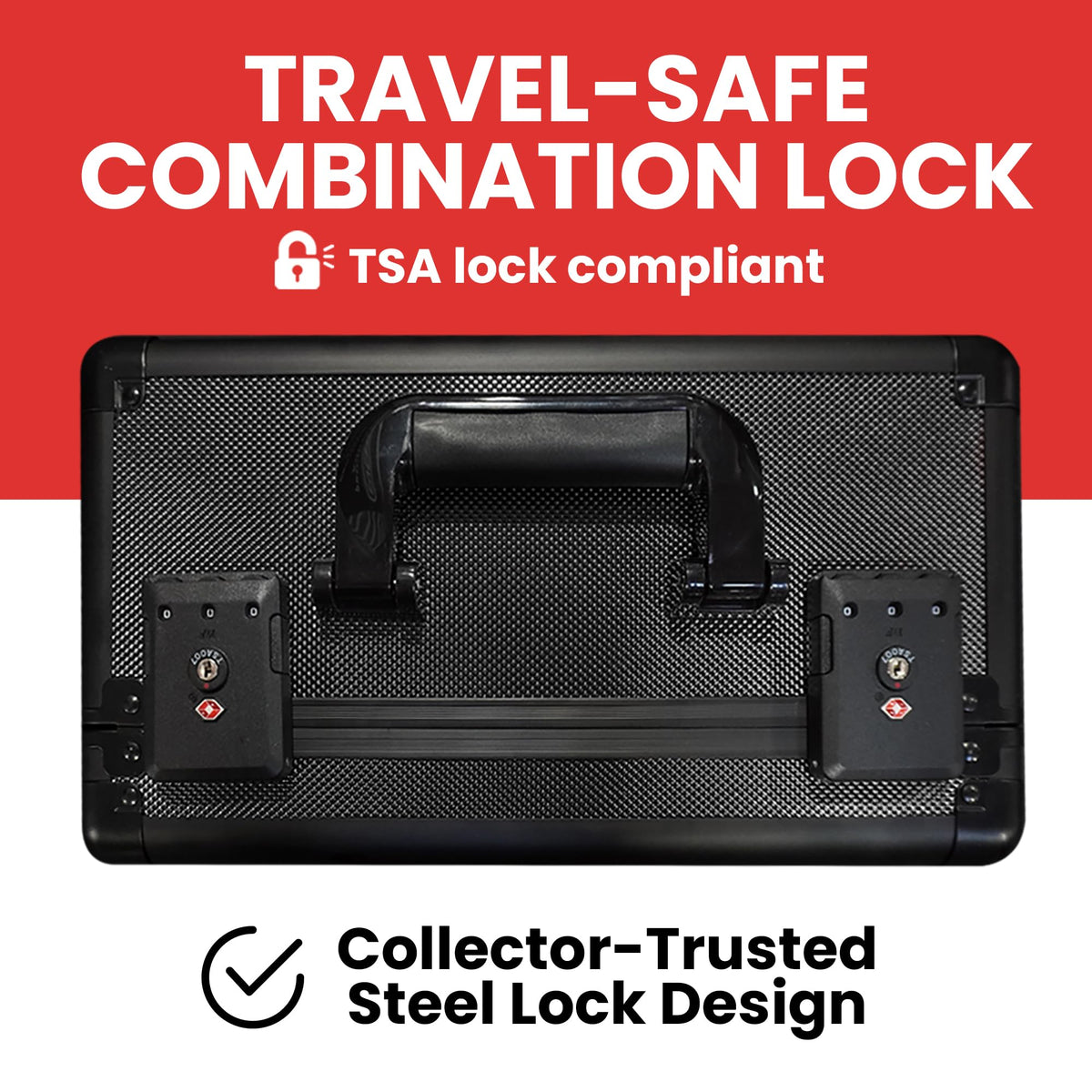 Black 3 Row Graded Card Storage Box with TSA Lock S75227