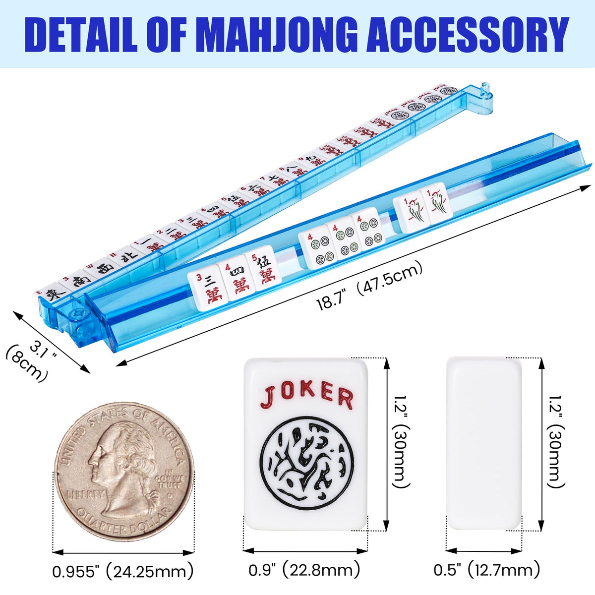 Mahjong Game Set with Racks, 166 Tiles & Bag V4823