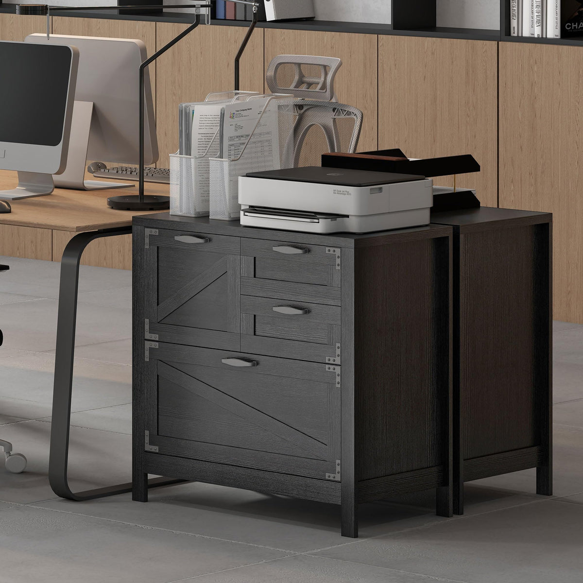 Black 4 Drawer File Cabinet G60654