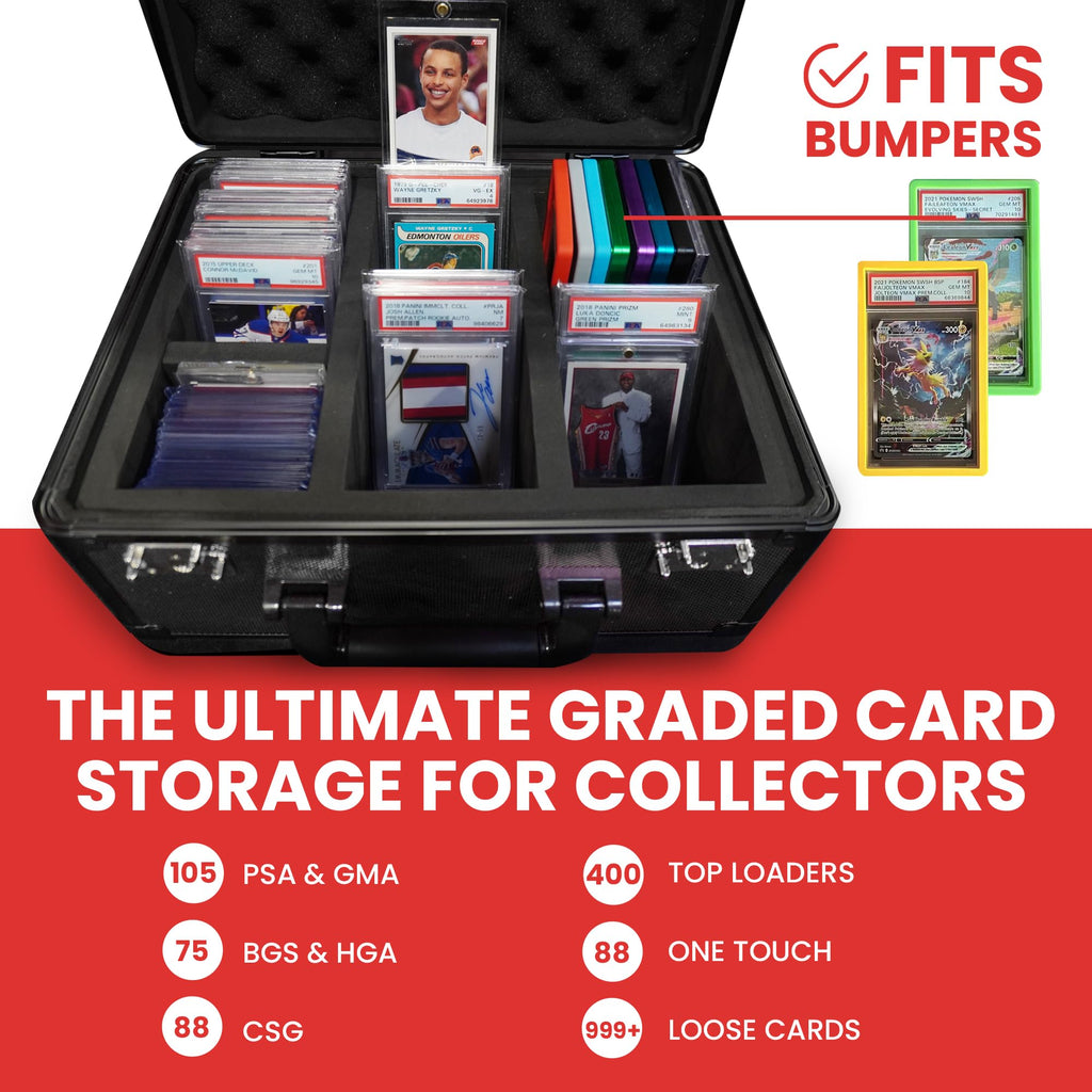 Black 3 Row Graded Card Storage Box with TSA Lock S75227