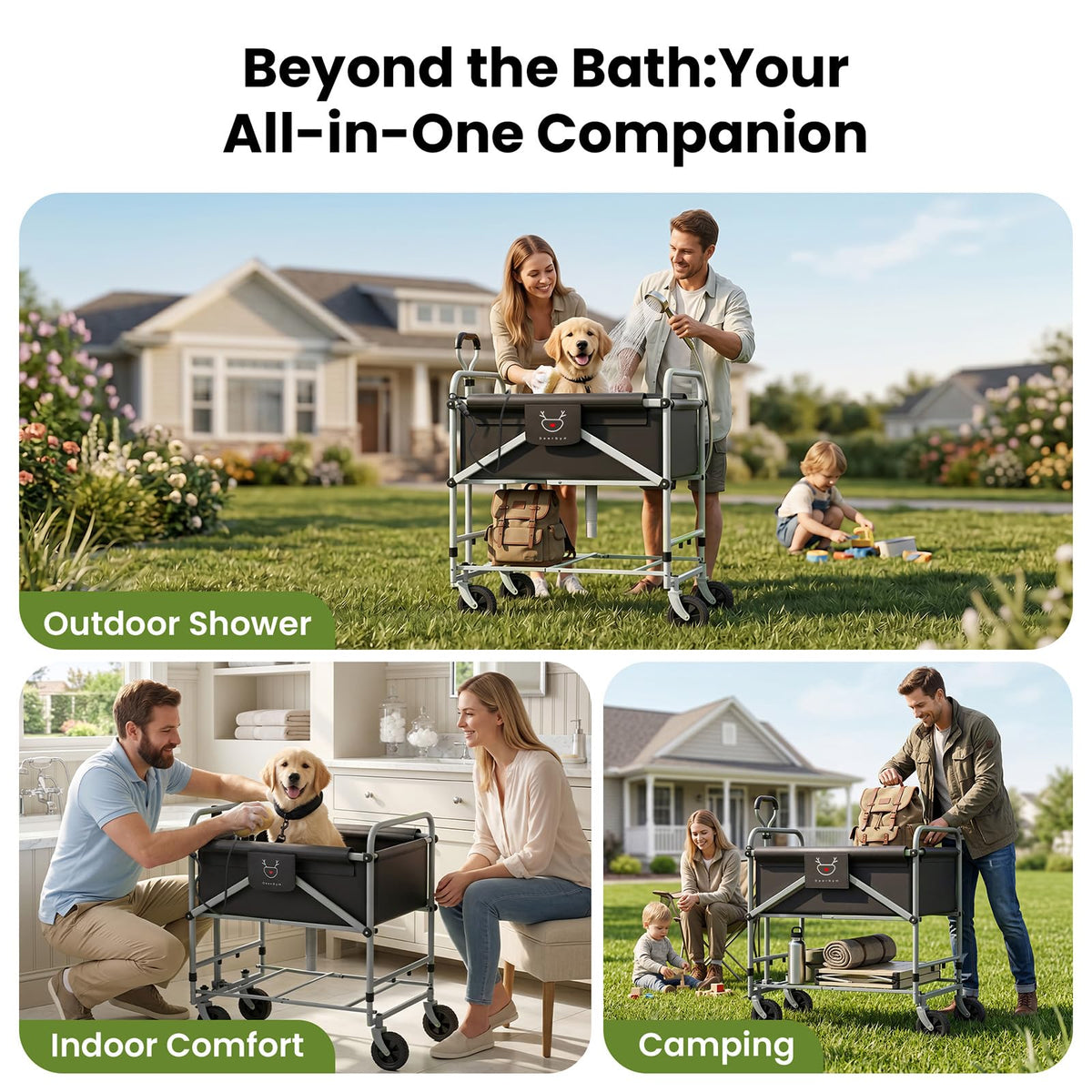 Foldable Dog Bath Cart with Brake Z6935