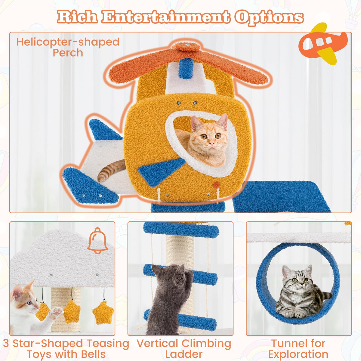70 inch Multi-Level Cat Tree Tower with Scratching Posts I120946