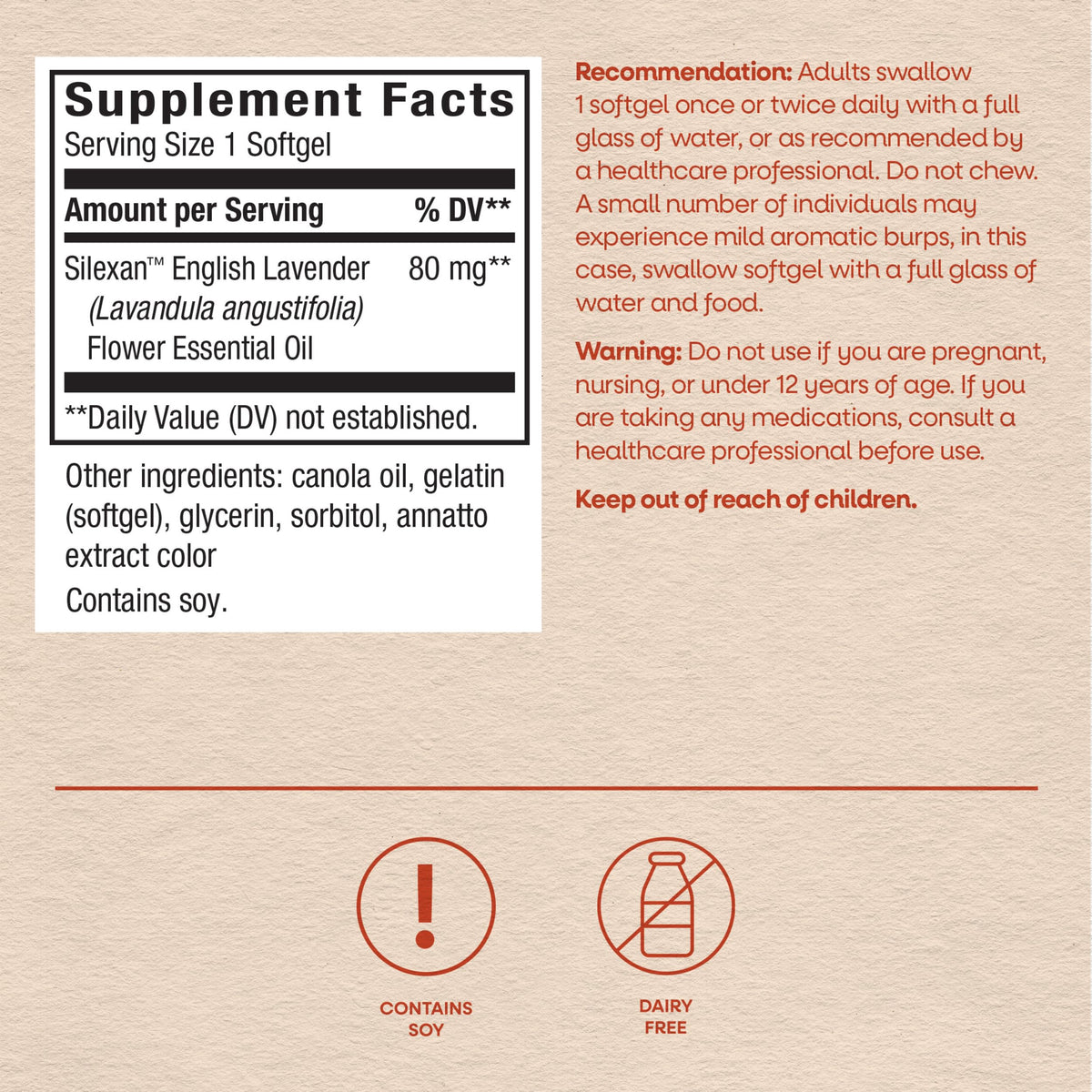 Lavender Oil Supplement 30 ct G7148